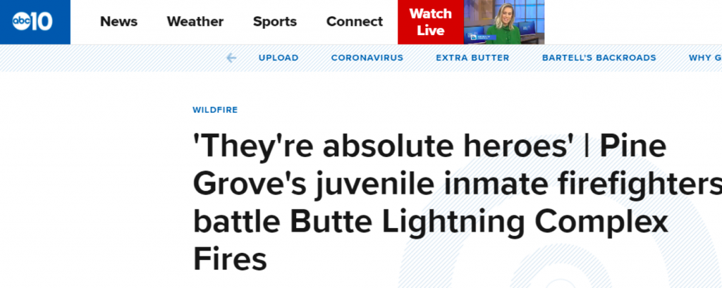 Screenasave of news headline, "They're Absolute Heroes"