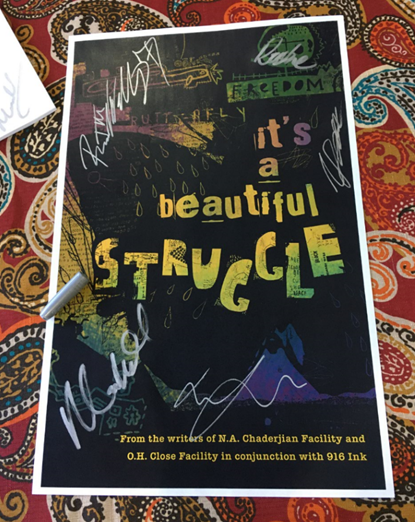 A poster advertising it’s a beautiful STRUGGLE, signed by the authors.
