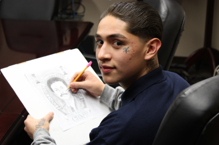 Omar J. won the Black History Art Contest at Ventura Youth Correctional Facility (VYCF).