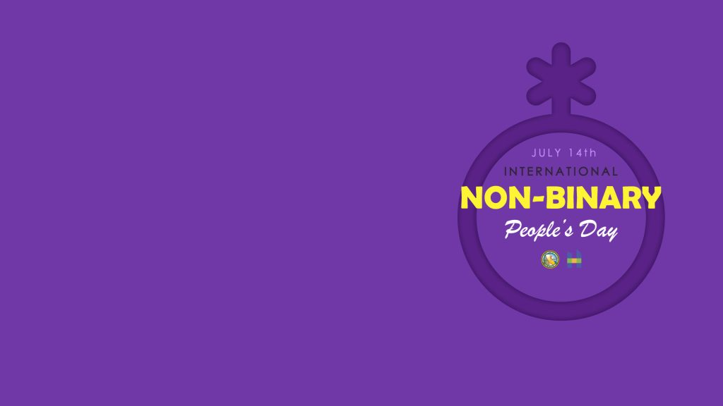 International non-binary people's day on purple background