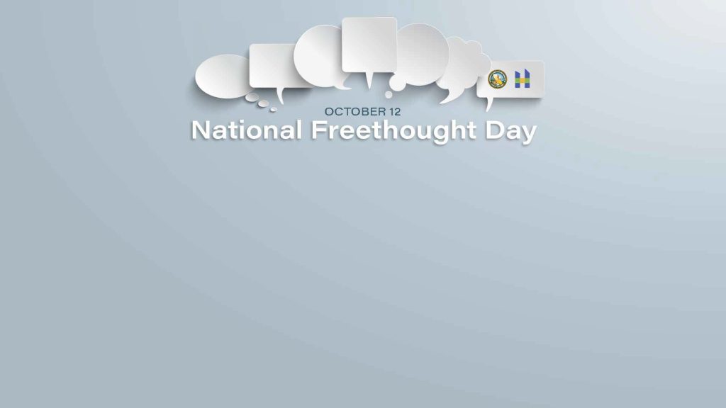 October 12 Free National Thought Day with gray background