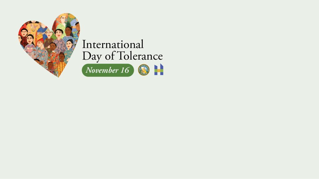 graphic Heart of people with different races, International Day of Tolerance Nov. 16