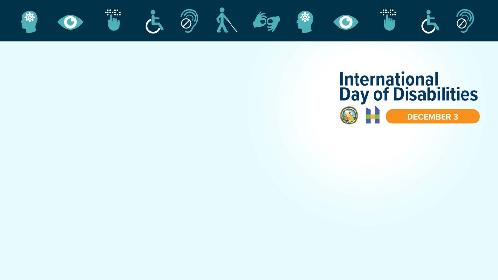 International Day of Disabilities with multiple disability icons