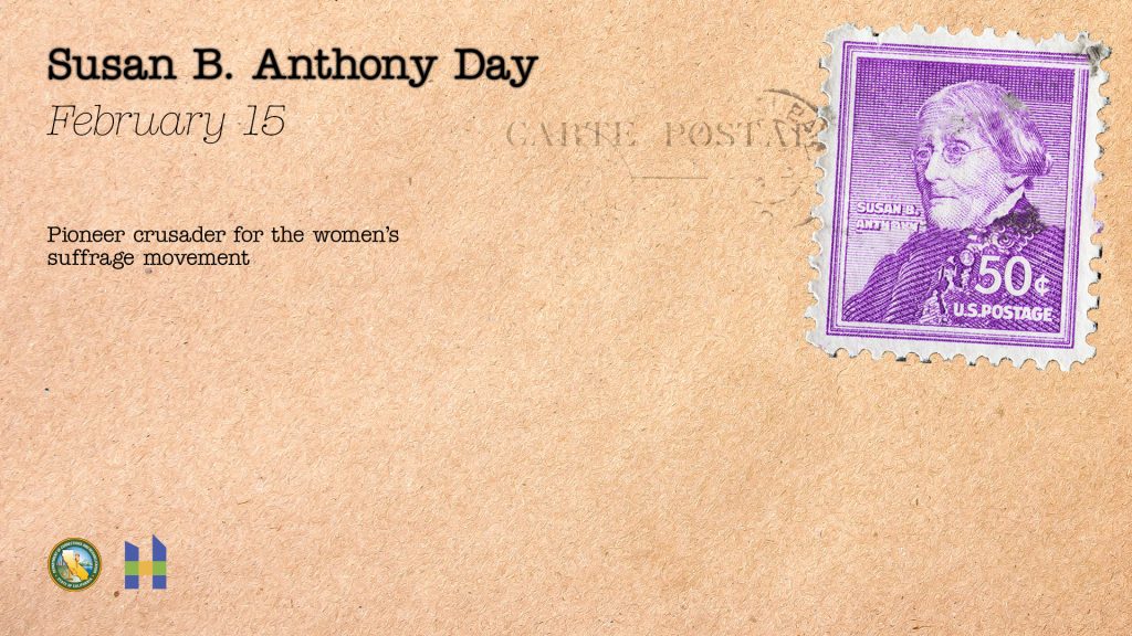 Susan B. Anthony Day postcard background