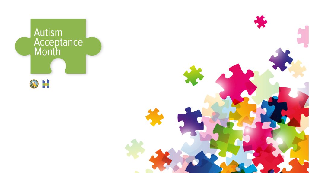 colorful puzzles for autism acceptance month.