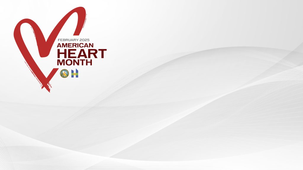 American Heart Month on white and gray background