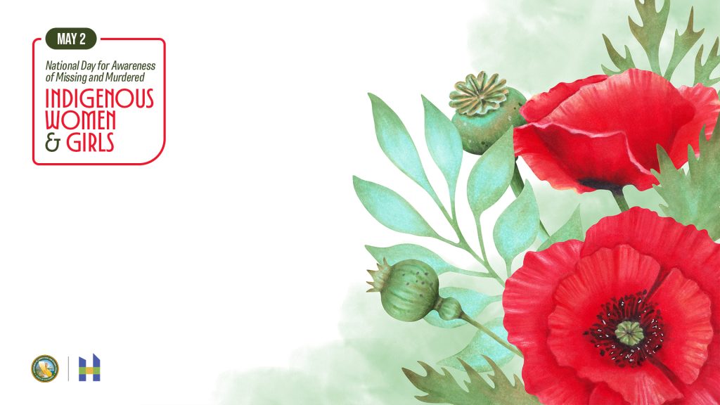 May 2 National Day for Awareness of Missing and Murdered Indigenous Women and Girls on floral background