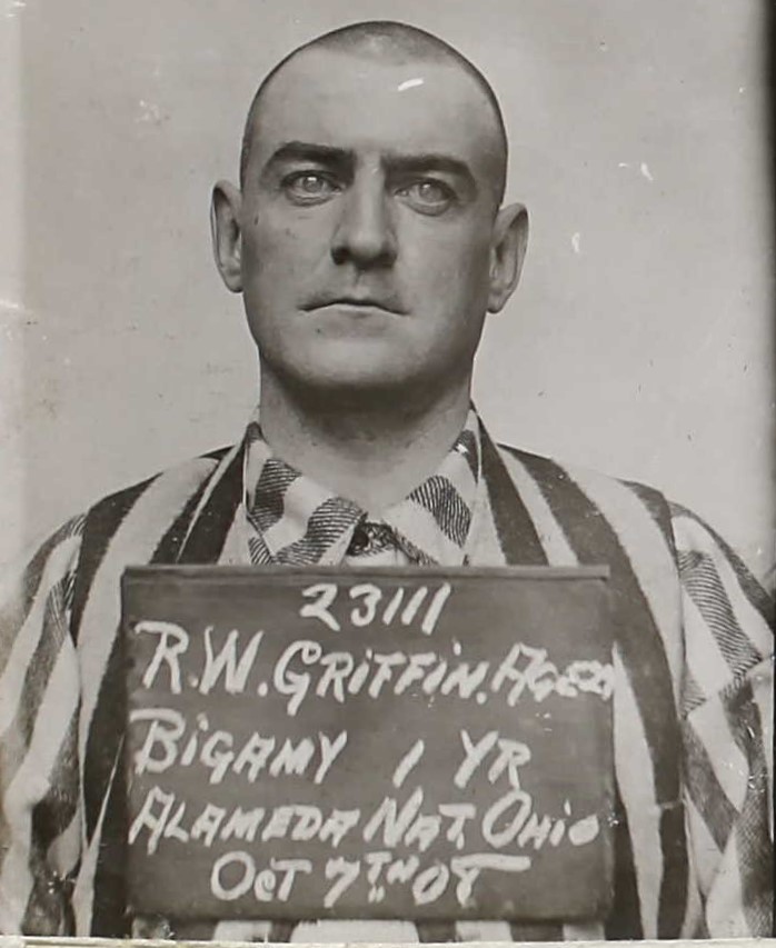 23111 R.W. Griffin, Bigamy, Alameda, 1 year sentence, Native of Ohio, wearing stripes.