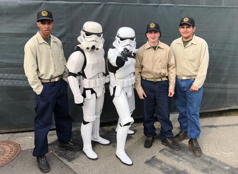 Pine Grove camp with Star Wars Stormtroopers.