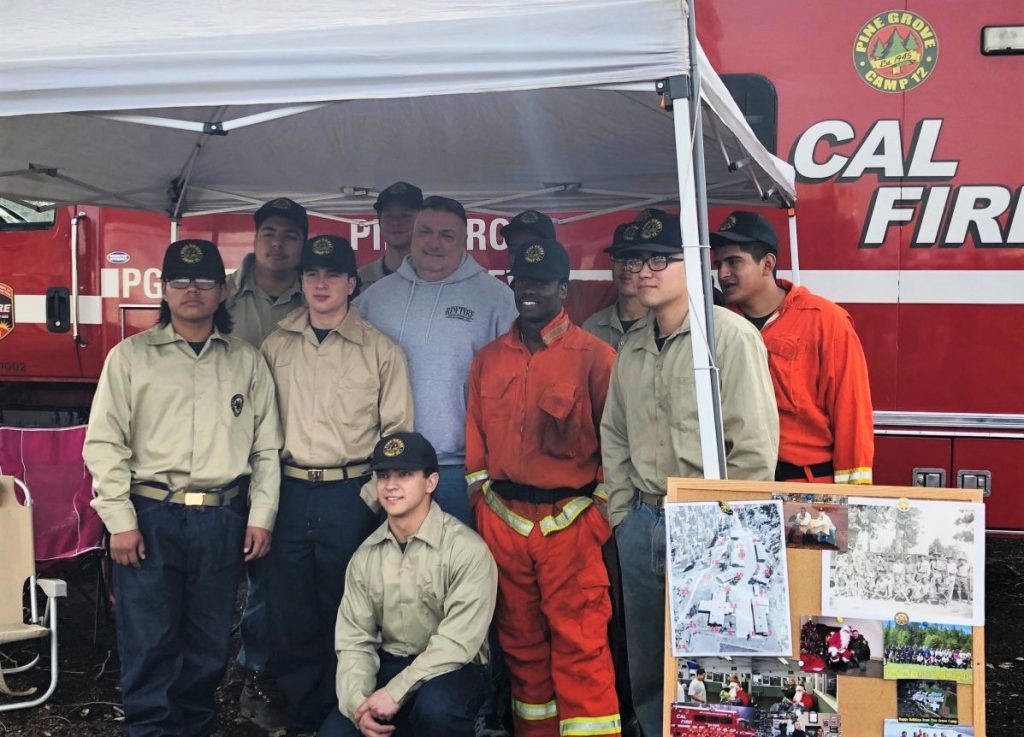 Camp participants from Pine Grove with staff at the 2019 Pig Bowl.