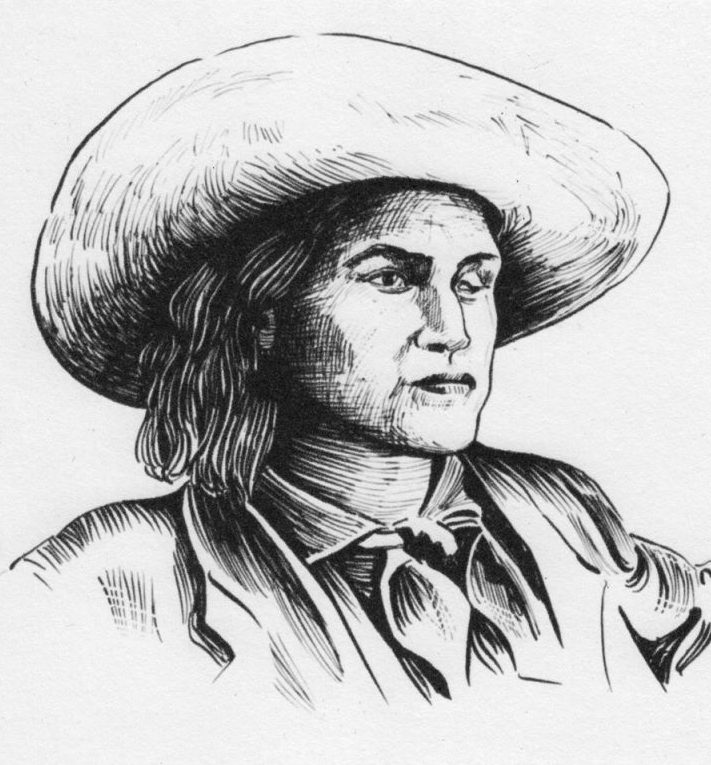 photo sketch of Charley Parkhurst with a hat