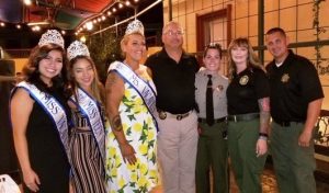 Two men and five women facing camera at Solano Special Olympics fundraiser.