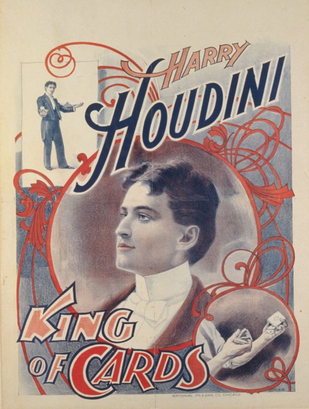 Poster of a young Harry Houdini, King of Cards.