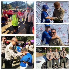 collage of photos of special olympics athletes and correctional officers.
