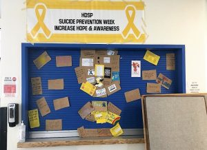 Notes are posted on a board at High Desert State Prison.