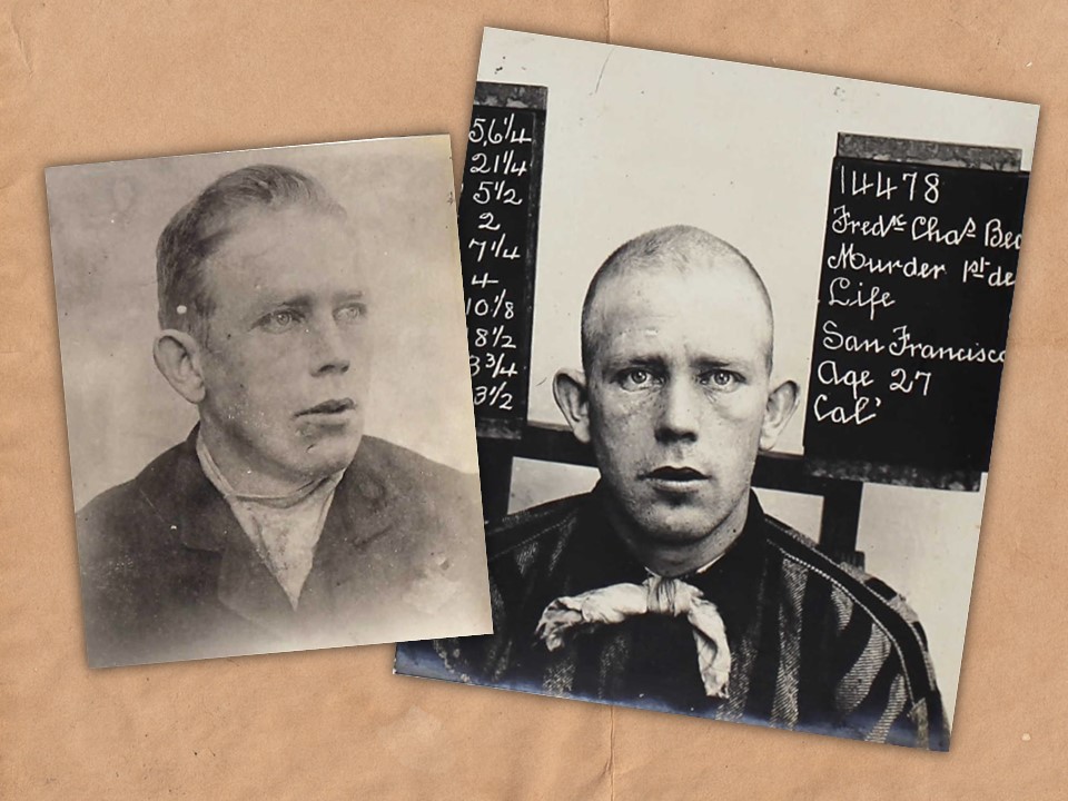 Mugshots of San Quentin inmate Frederick Charles Beck.