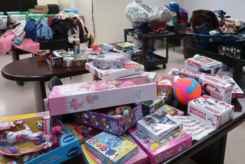VSP staff collected toys and clothing to be donated to needy families.