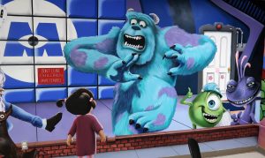 Avenal Prison visiting area featuring characters from Monsters Inc.