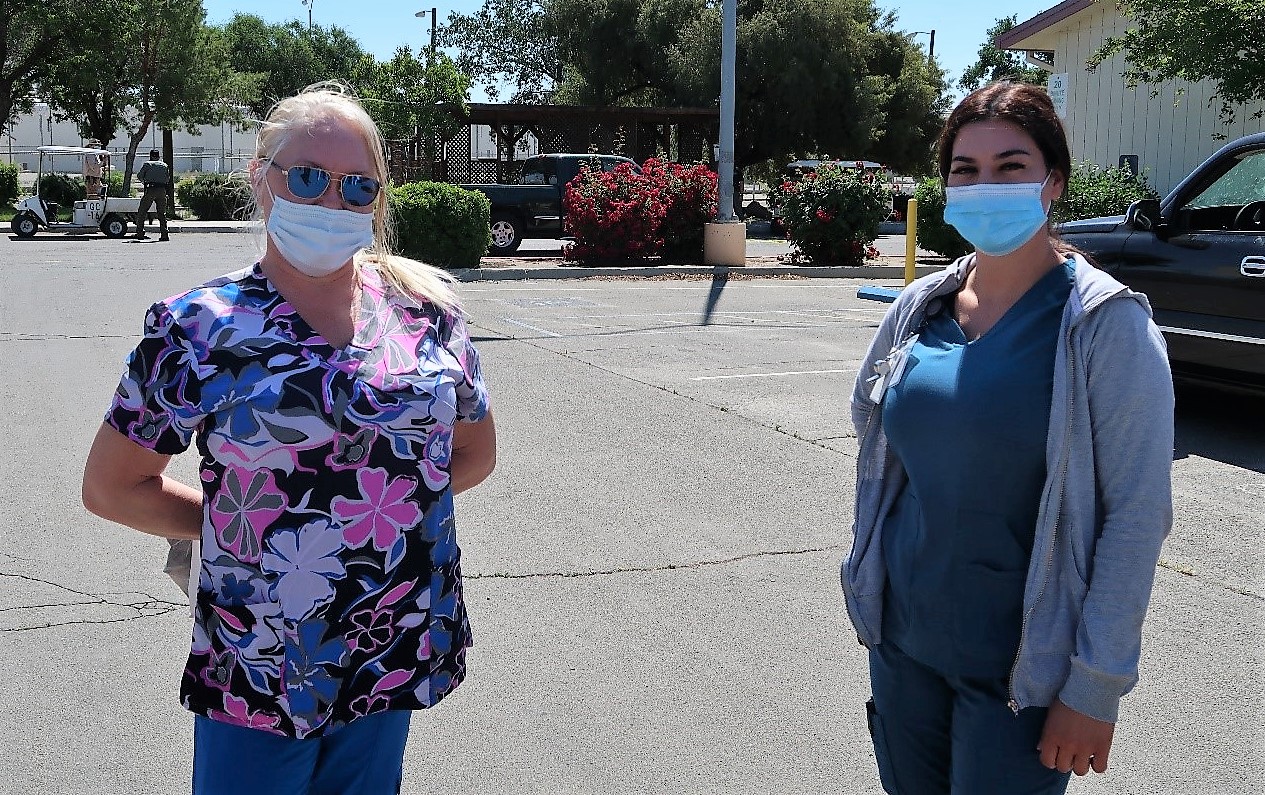 Two nurses at Pleasant Valley prison.