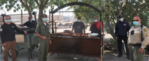 Corcoran prison staff and a barbecue grill.