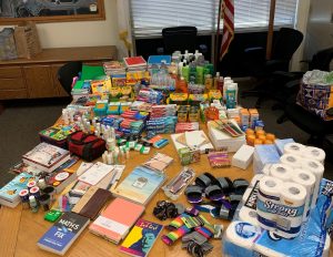 Supplies on a table at CCWF.