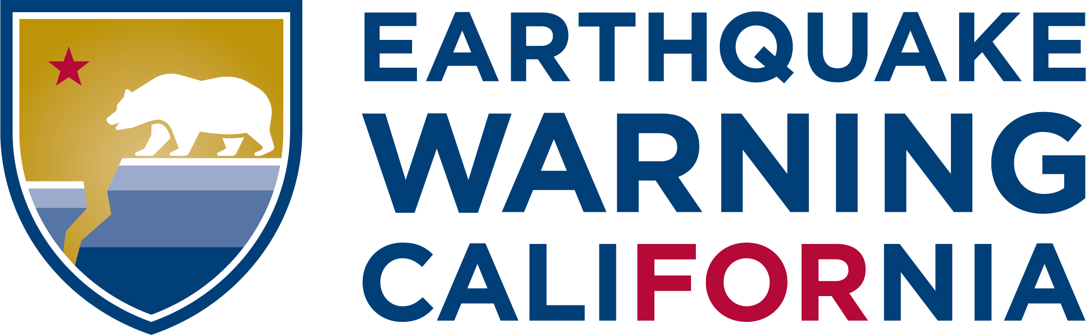 Earthquake warning for california logo.