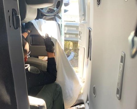 CDCR K-9 officer helps someone trapped in a vehicle.