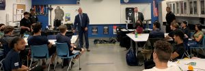 Prison chief deputy warden speaks to high school students about CDCR job options.