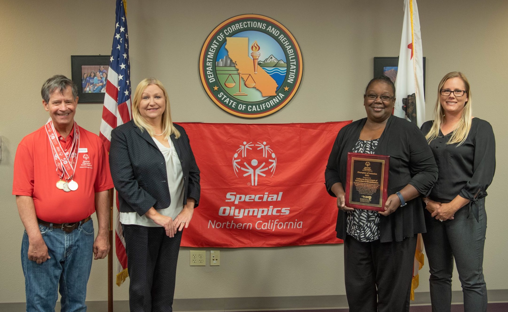 CDCR shows support for Special Olympics with headquarters presentation.