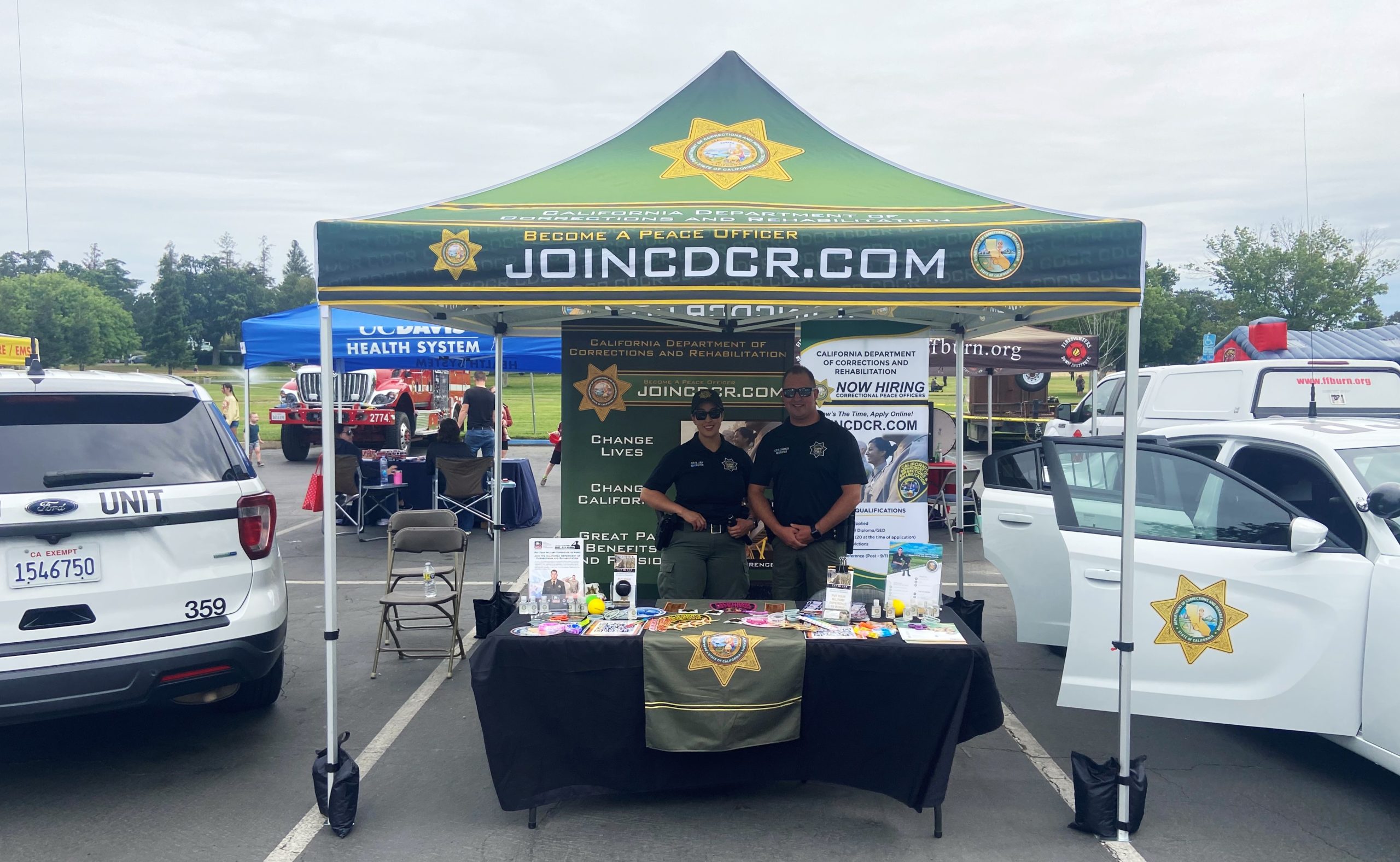 Mule Creek State Prison (MCSP) recruitment staff at a booth.