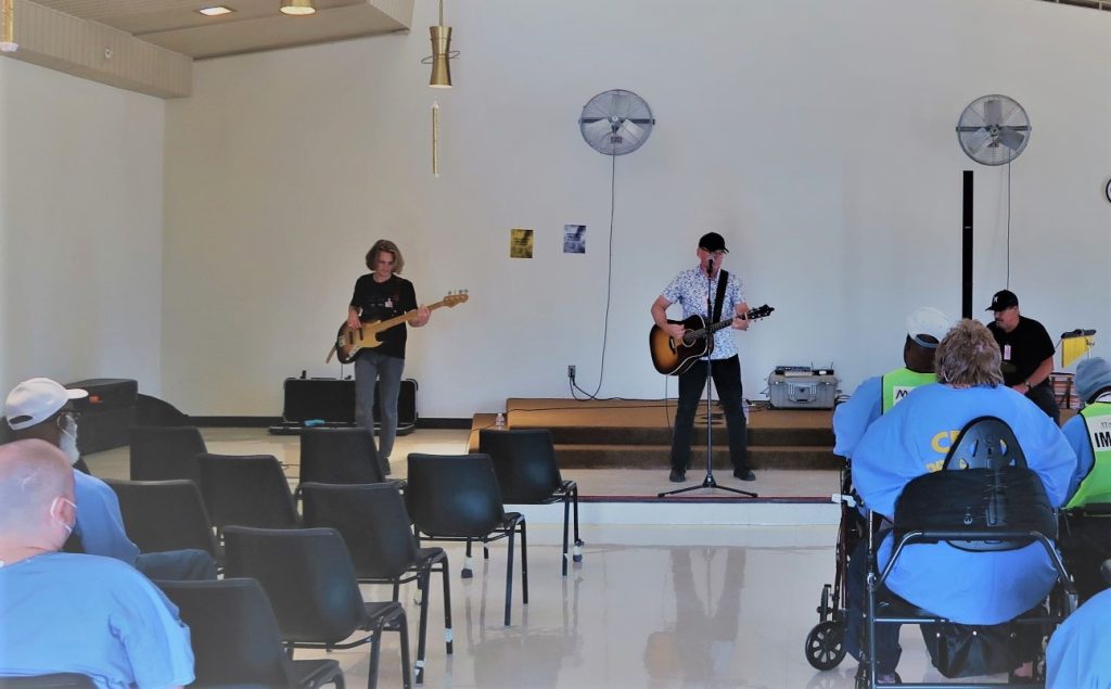 Concert for incarcerated people at California Health Care Facility.