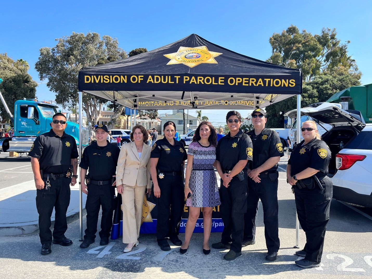 Truck event with parole agents in Long Beach.