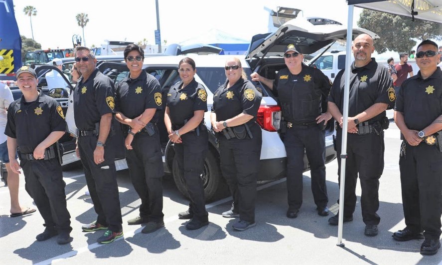 Officers at a truck event in Long Beach.
