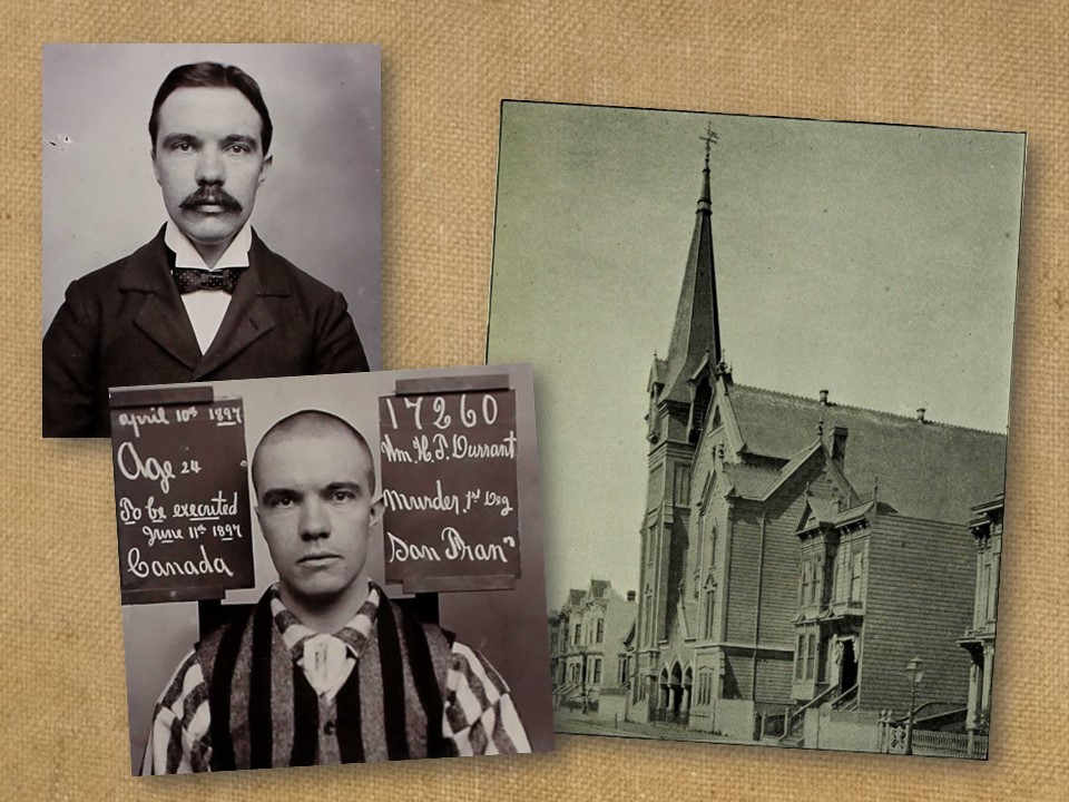 Theodore Durrant booking photos and the church in San Francisco.