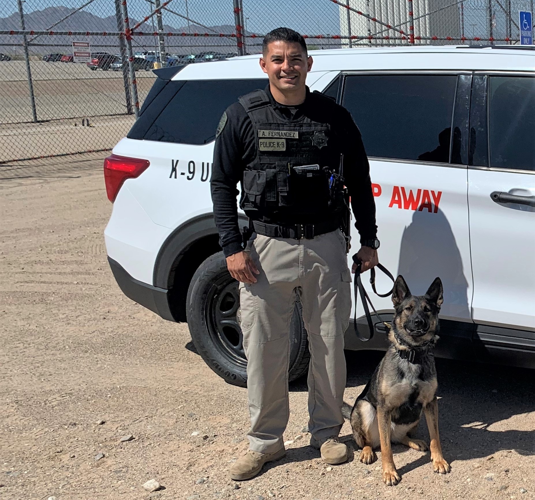 Correctional K-9 officer with dog.