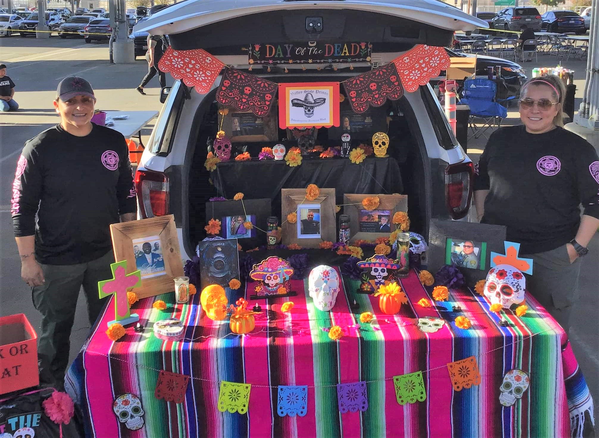 Valley State Prison Trunk-or-Treat Day of the Dead decorated vehicle.