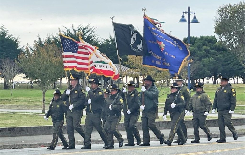 Veterans' Day parade with Pelican Bay Honor Guard