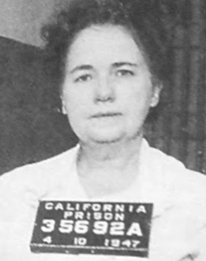 Inmate photo of Louise Peete, 35692, April 10, 1947.