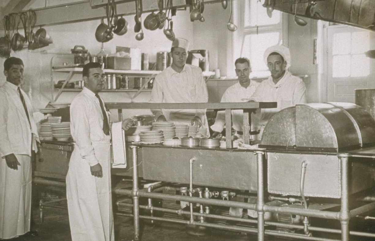 Food service professionals at San Quentin State Prison from 1930s.