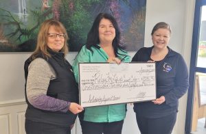 A donation check from Pelican Bay Prison raised during the Relay for Life.