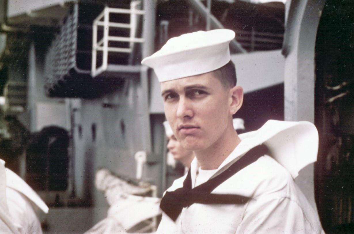 Robert Pope wearing US Navy uniform.