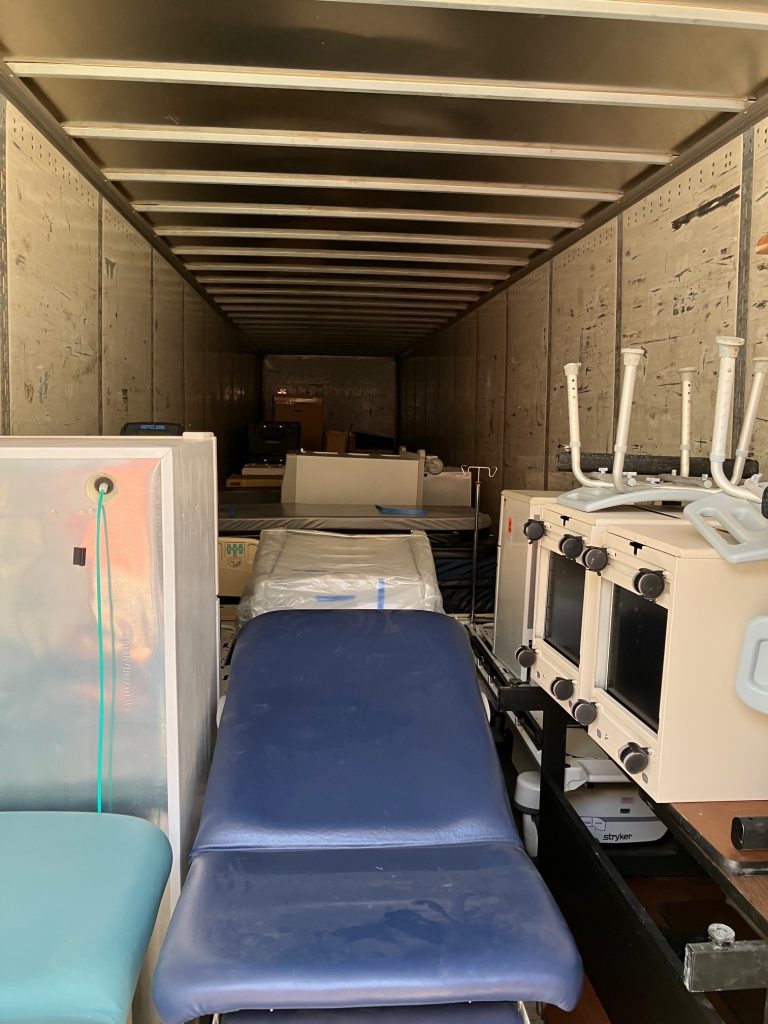 trailer full of medical equipment for ASP/CTF