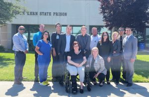 North Kern State Prison and Adventist Health staff and leaders in front of the prison.