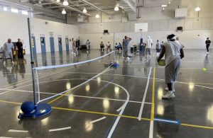 People playing pickleball at RJD Correctional Facility.