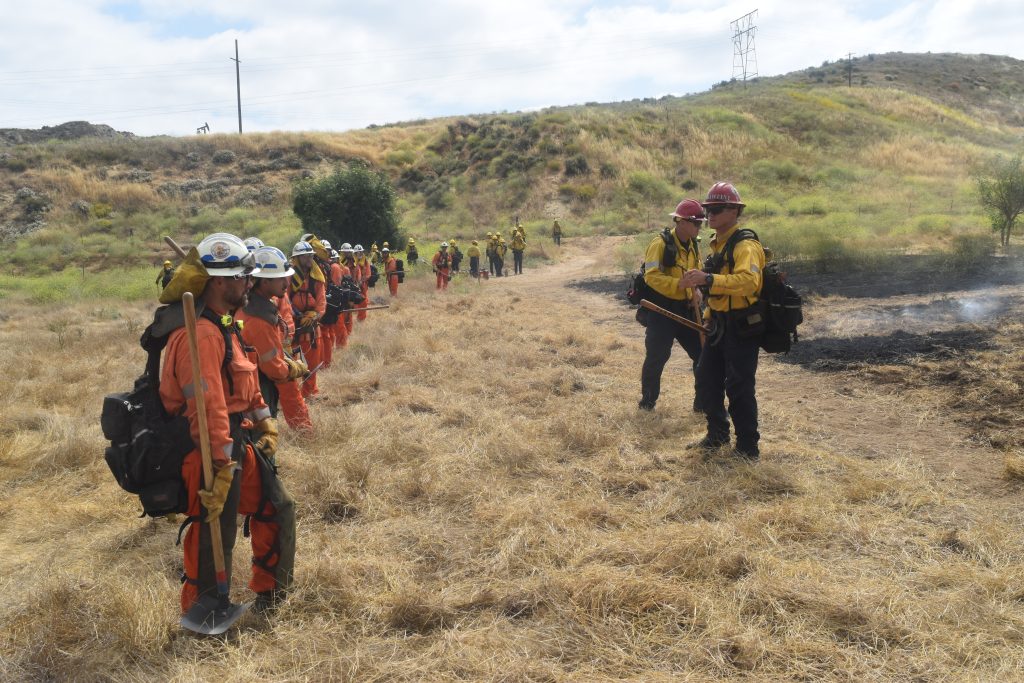 Sierra Conservation Center hand crews train with CALFIRE.