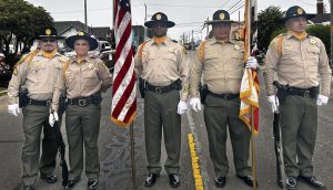 PBSP Honor guard standing for group photo with American flag and California flag