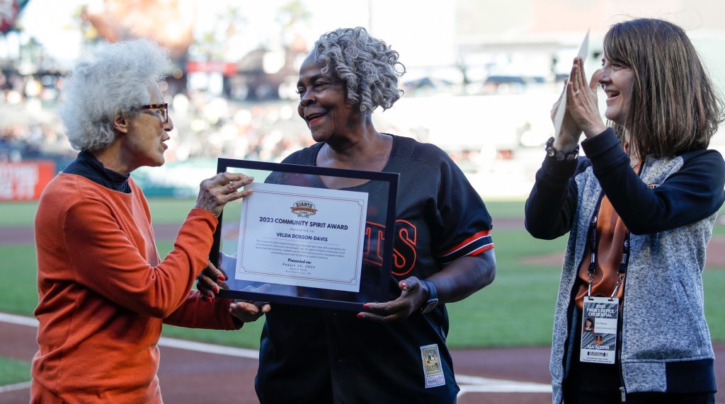 Dobson-Davis at SF Giants baseball game receives Award