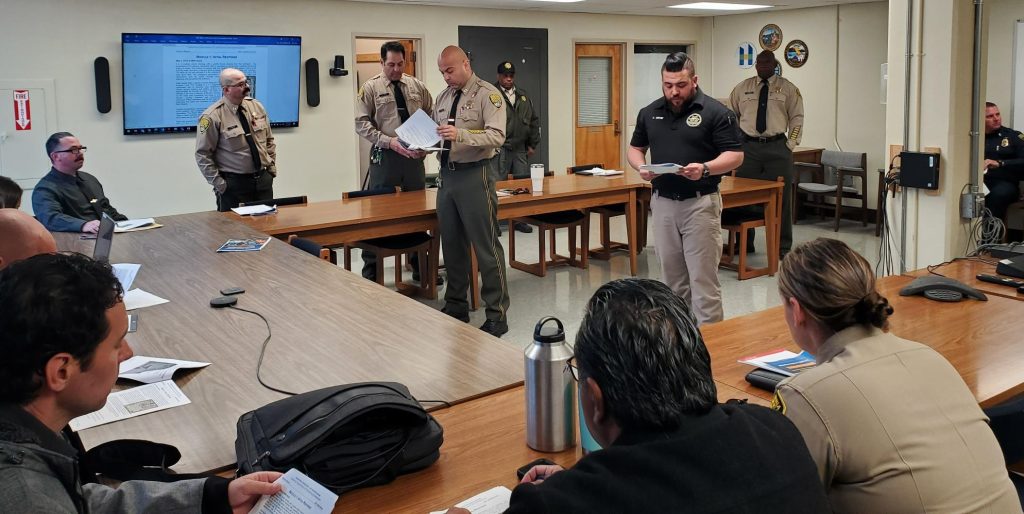 Ortiz leads a CDCR emergencies course with a class of officers