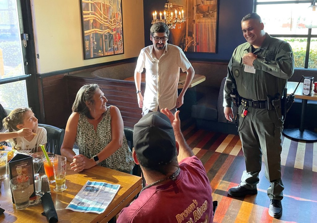 CIW staff in a restaurant for a fundraiser.