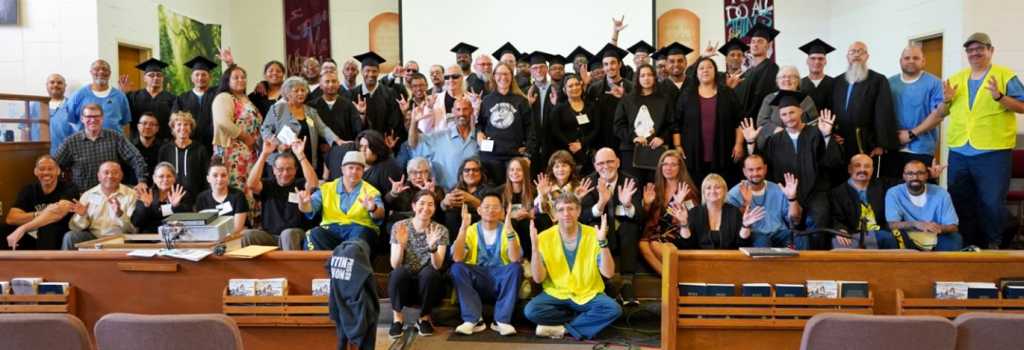 San Quentin group photo from ASL class graduation.